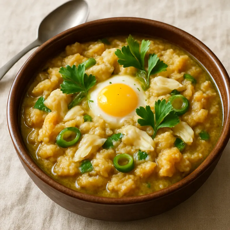 Açorda De Bacalhau (Portugiesische Kabeljau-Brotsuppe)