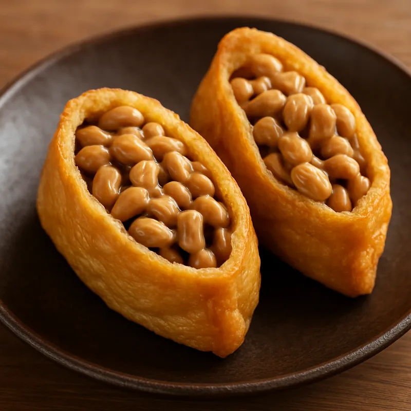 Aburaage gefüllt mit Natto