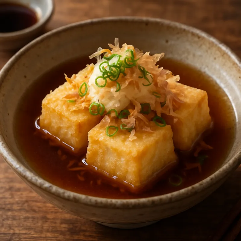 Agedashi Tofu (Frittierter Tofu in Brühe)