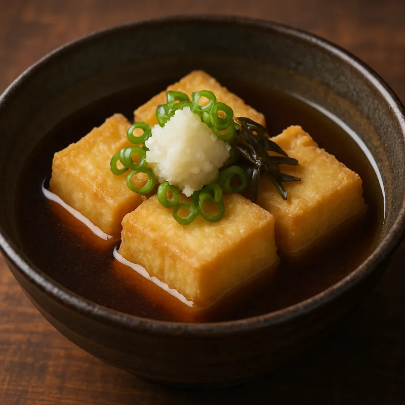 Agedashi Tofu nach Izakaya-Art (Frittierter Tofu in Brühe)