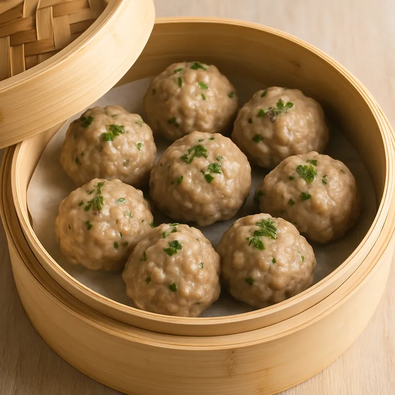 Albóndigas Al Vapor (Gedämpfte Hackfleischbällchen)