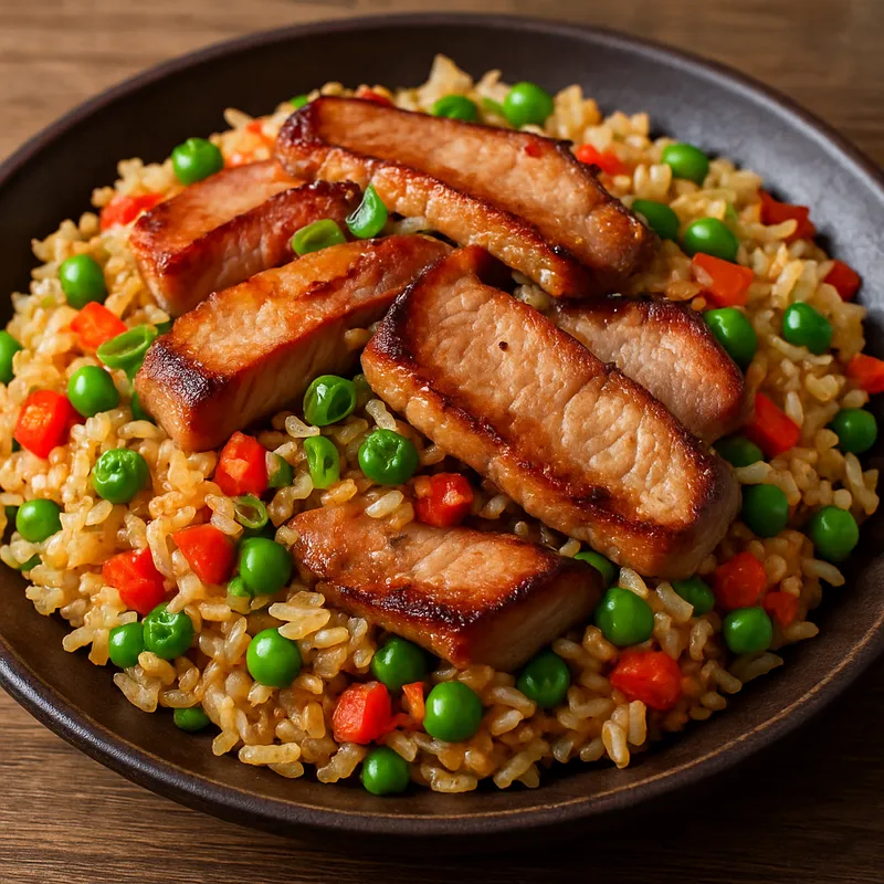 Amerikanischer Gebratener Reis mit Schweinefleisch