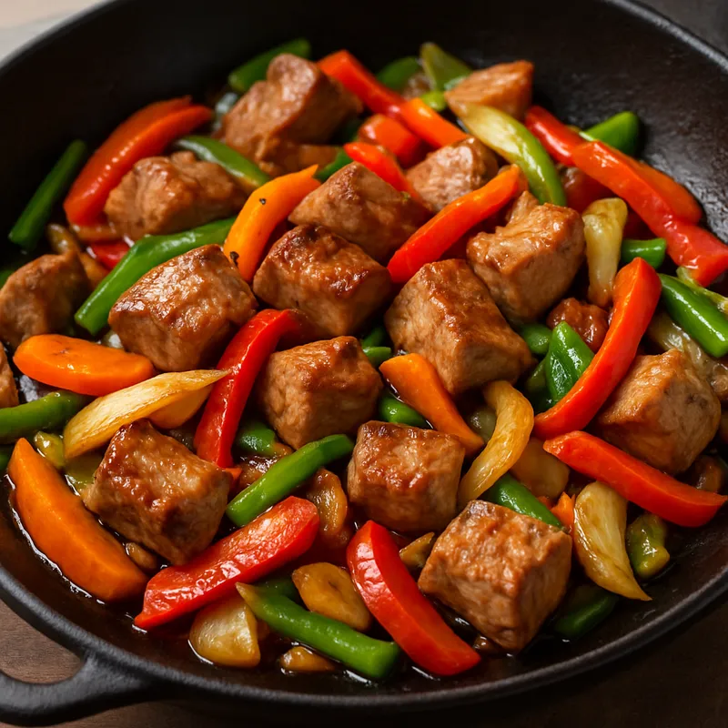 Amerikanisches Schweinefleisch-Pfannengericht