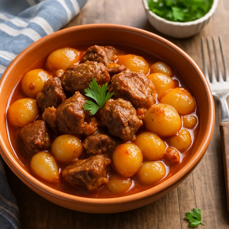 Arni Stifado (Griechisches Lamm-Zwiebel-Ragout)