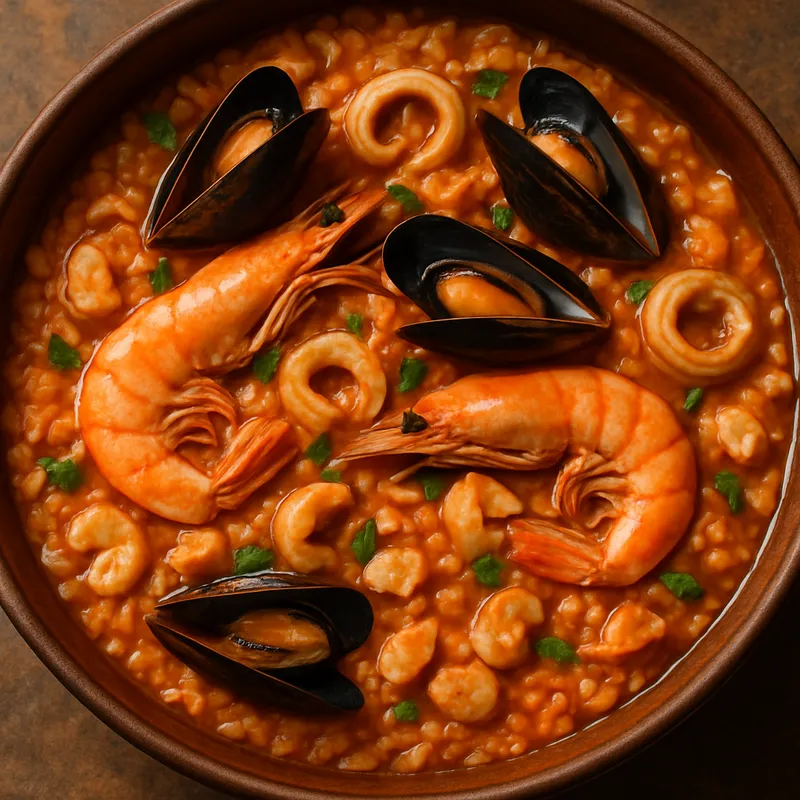 Arroz a la Tumbada (Meeresfrüchte-Reis aus Veracruz)