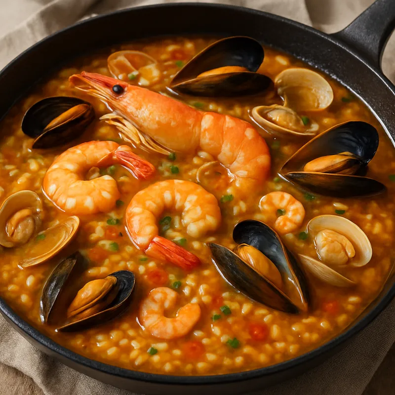 Arroz Caldoso de Marisco (Suppiger Meeresfrüchte-Reis)
