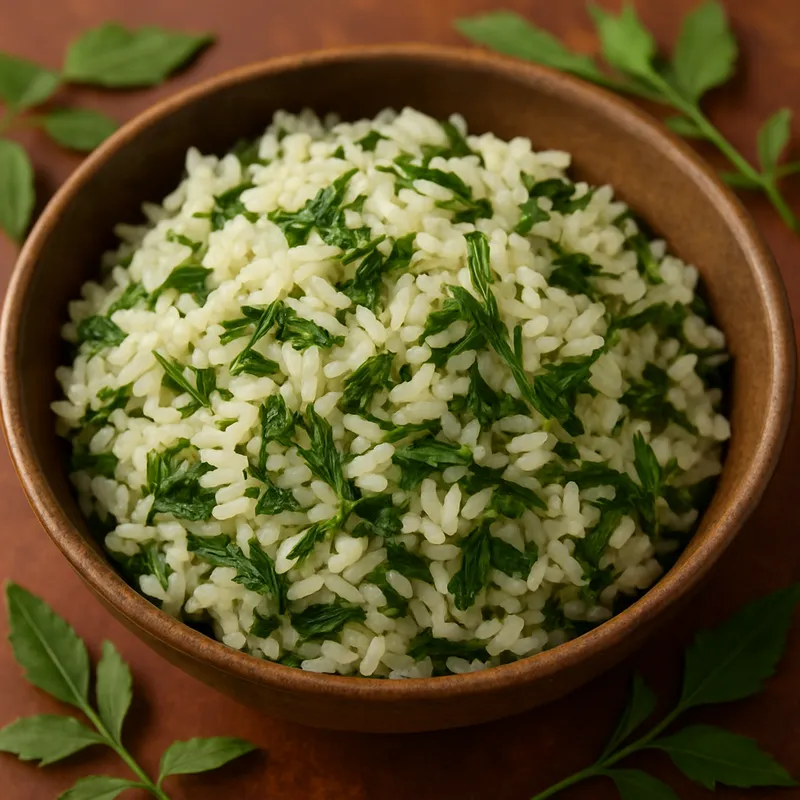Arroz Con Chepil (Reis mit Chepil-Kraut)