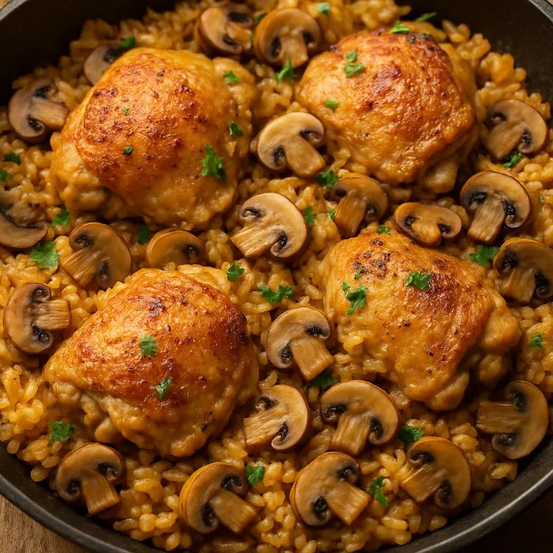 Arroz Con Pollo Y Setas (Reis mit Hähnchen und Pilzen)