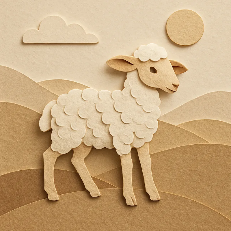 Astypalea-Lamm in Papier
