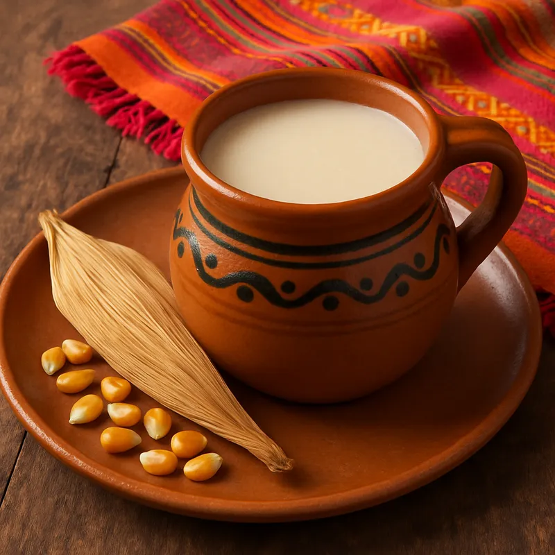 Atole für den Día de la Candelaria (Traditionelles mexikanisches warmes Maisgetränk)