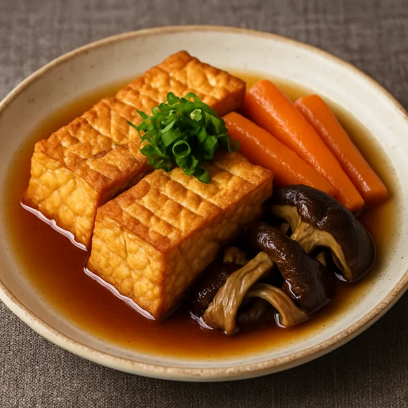 Atsuage No Nimono (Geschmorter Tief Gebratener Tofu)