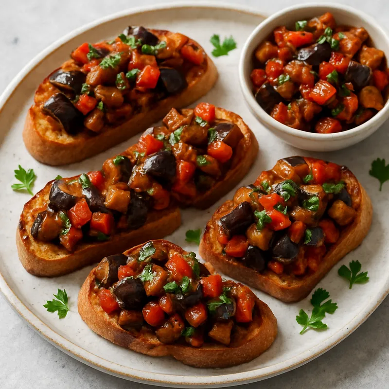 Auberginen-Caponata-Bruschetta