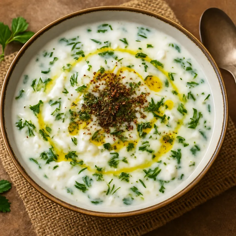 Ayran Aşı (Kalte Joghurtsuppe auf anatolische Art)