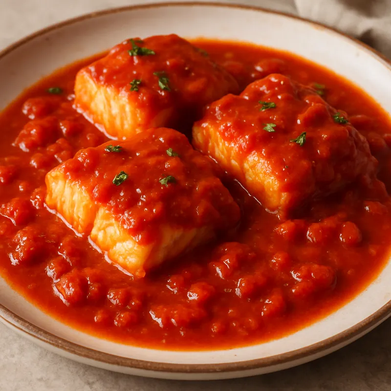Bacalao Con Tomate (Kabeljau in Tomatensoße)
