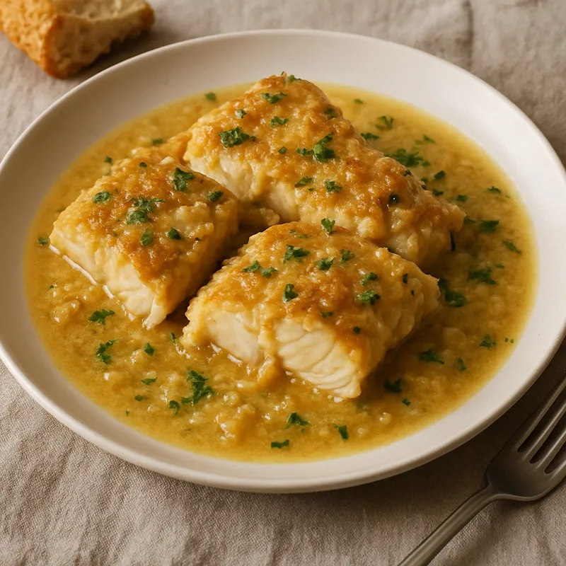 Baccalà alla Vicentina (Gesalzener Kabeljau nach Vicenza-Art)