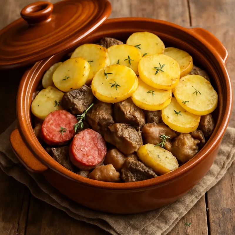 Baeckeoffe (Elsässischer Fleisch- und Kartoffelauflauf)