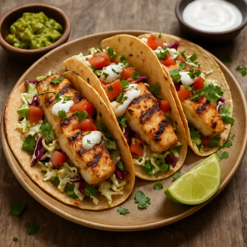 Baja Med Gegrillte Fisch-Tacos