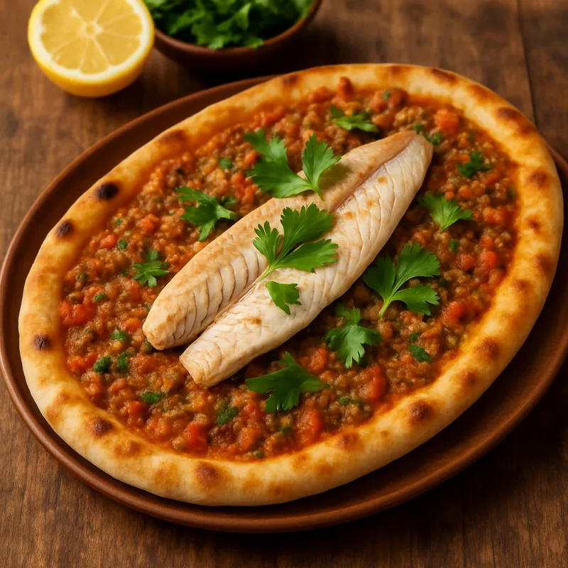 Balık Lahmacun (Fisch-Fladenbrot)
