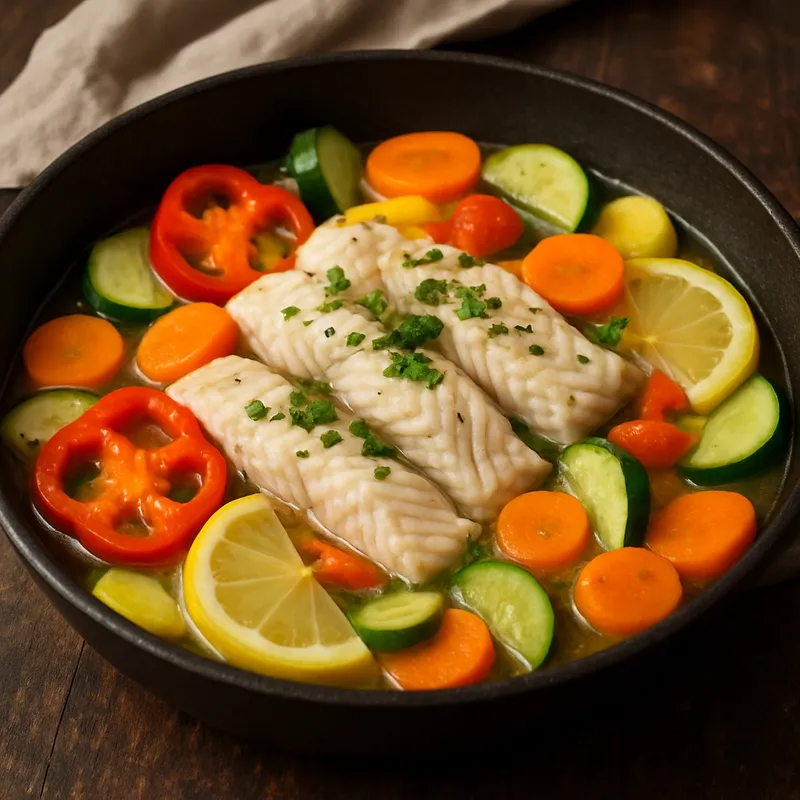 Balik Bugulama (Fisch gedünstet mit Gemüse)
