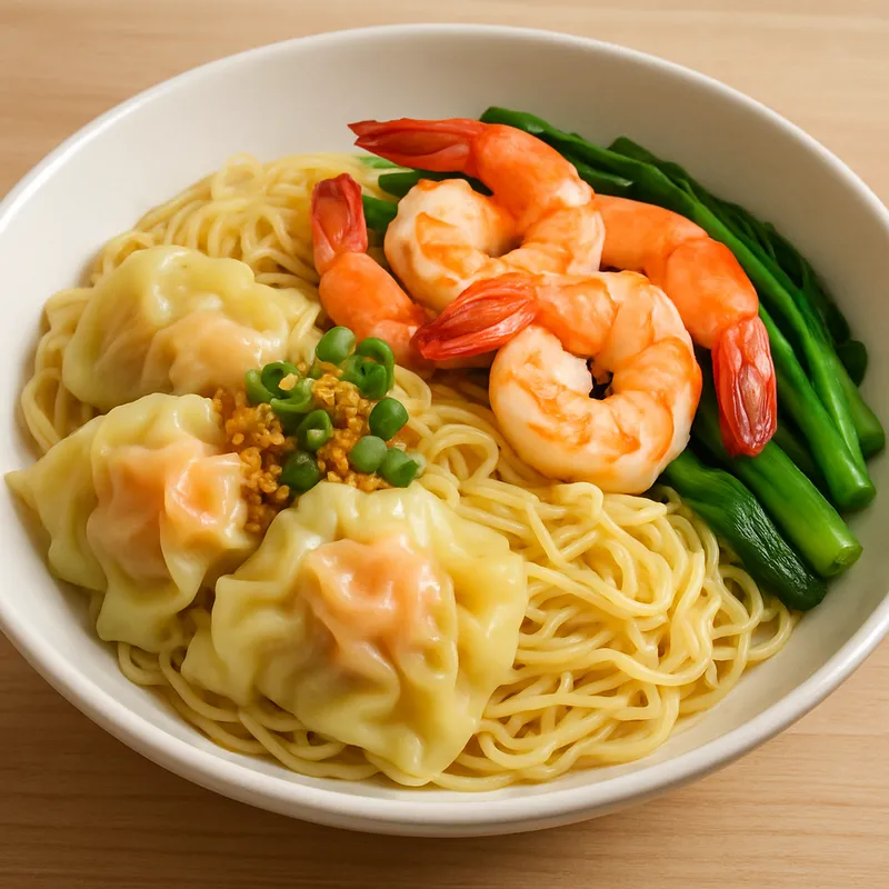Bamee Kiew Goong (Klassische Wonton-Garnelen-Eiernudeln)