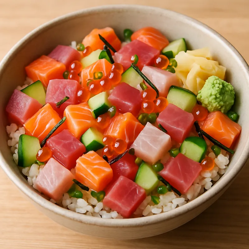 Bara Chirashi (Gewürfelter Sushi-Bowl)