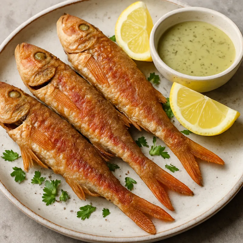 Barbounia Tiganita (Gebratene Meerbarbe)