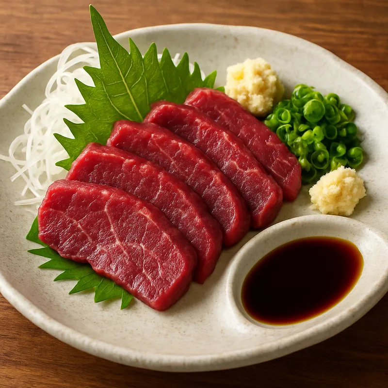 Basashi (Pferdesashimi aus Kumamoto)