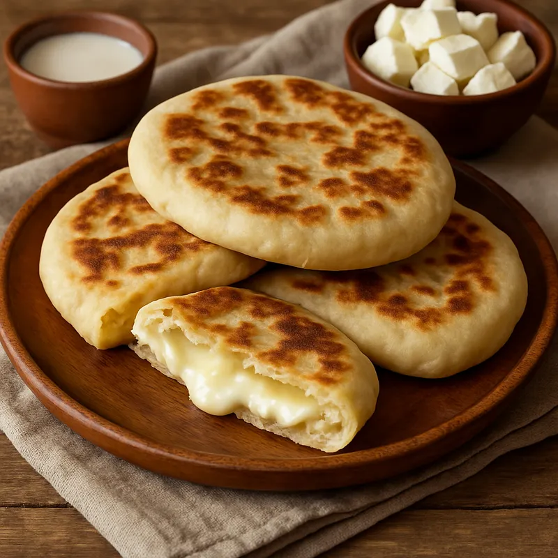Bazlama mit Käse (Gefülltes Fladenbrot zum Frühstück)