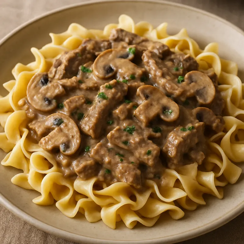 Beef Stroganoff mit Nudeln