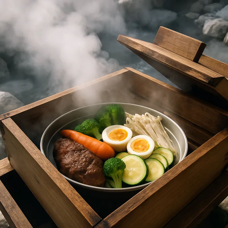 Beppu Jigoku Mushi (Höllendampf-Gericht)