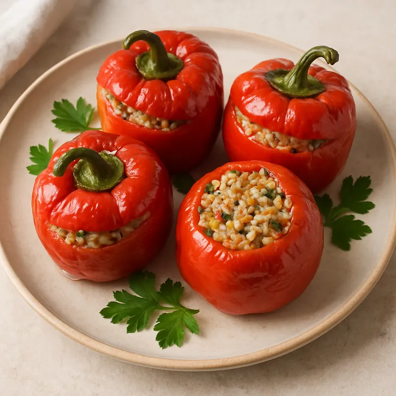 Biber Dolmasi (Gefüllte Paprika, kalt)