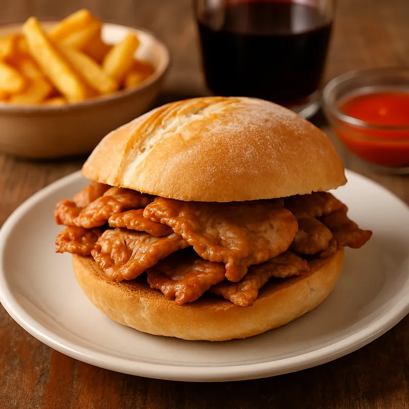 Bifana no Pão (Portugiesisches Schweinefleisch-Sandwich)