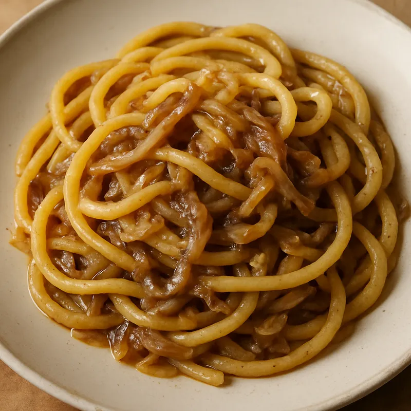 Bigoli in Salsa (Bigoli-Pasta mit Zwiebel-Sardellen-Sauce)