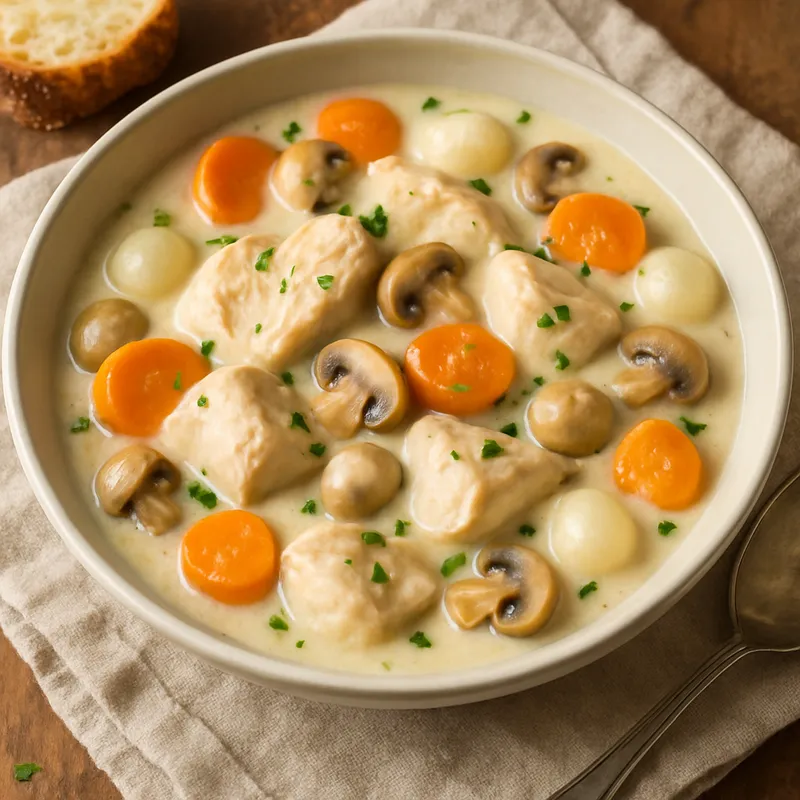 Blanquette de Volaille (Französisches weißes Hühnereintopf)