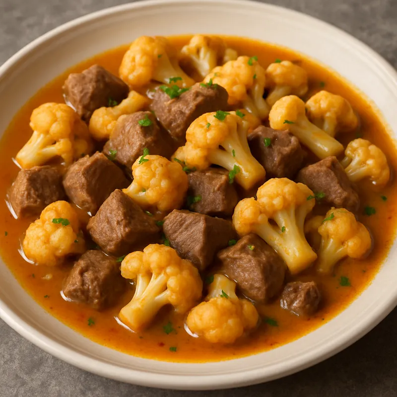 Blumenkohlragout mit Fleisch