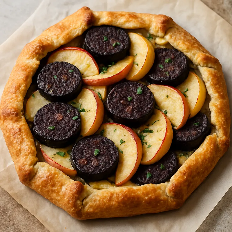 Blutwurst-Apfel-Galette
