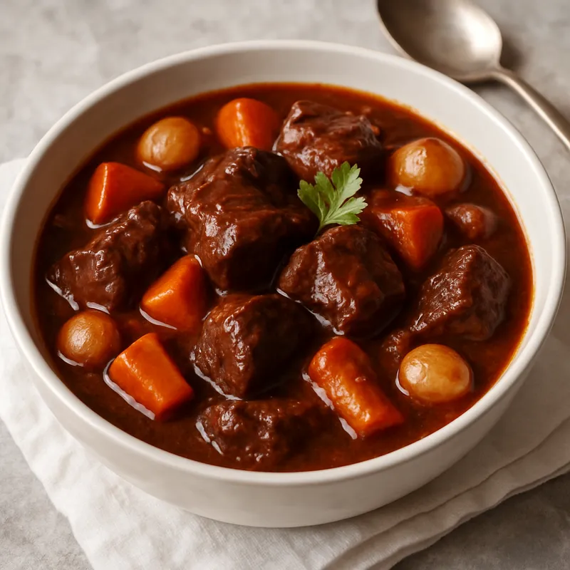 Boeuf Civet (Französisches Rindfleisch-Ragout mit Rotwein)