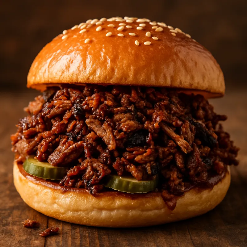 Brisket-Sandwich mit gehacktem Fleisch