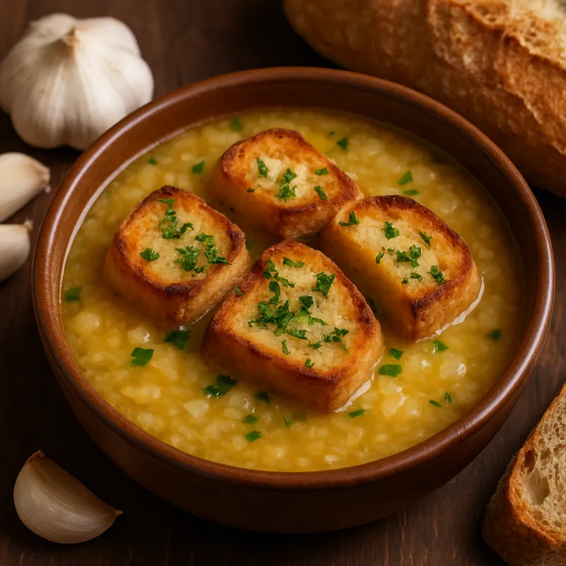 Brot- und Knoblauchsuppe