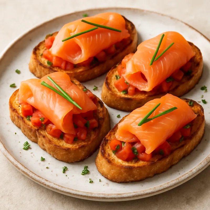 Bruschetta mit Räucherlachs