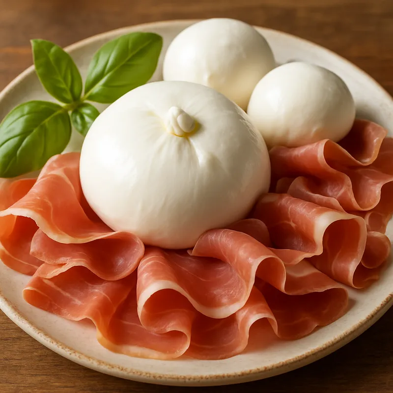 Büffelmozzarella mit Parmaschinken