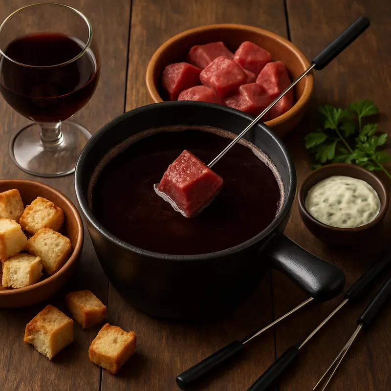 Burgunder Fondue (Rindfleisch-Fondue)