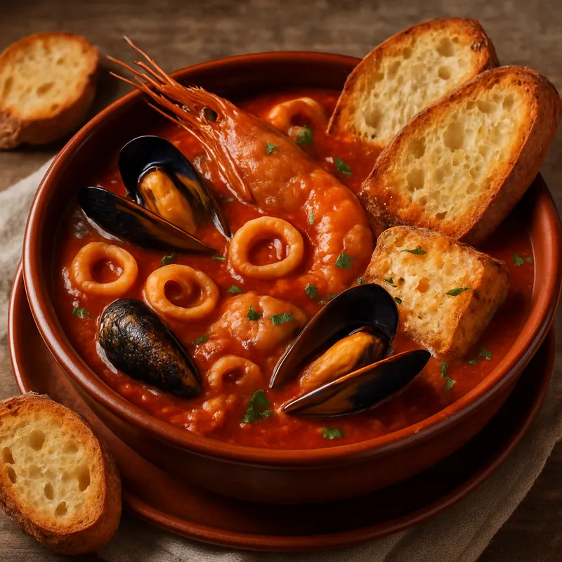 Cacciucco Livornese (Fischsuppe nach Livornese Art)