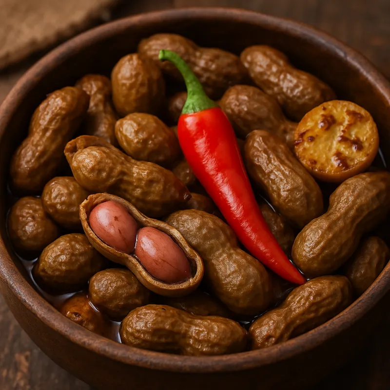 Cajun gekochte Erdnüsse