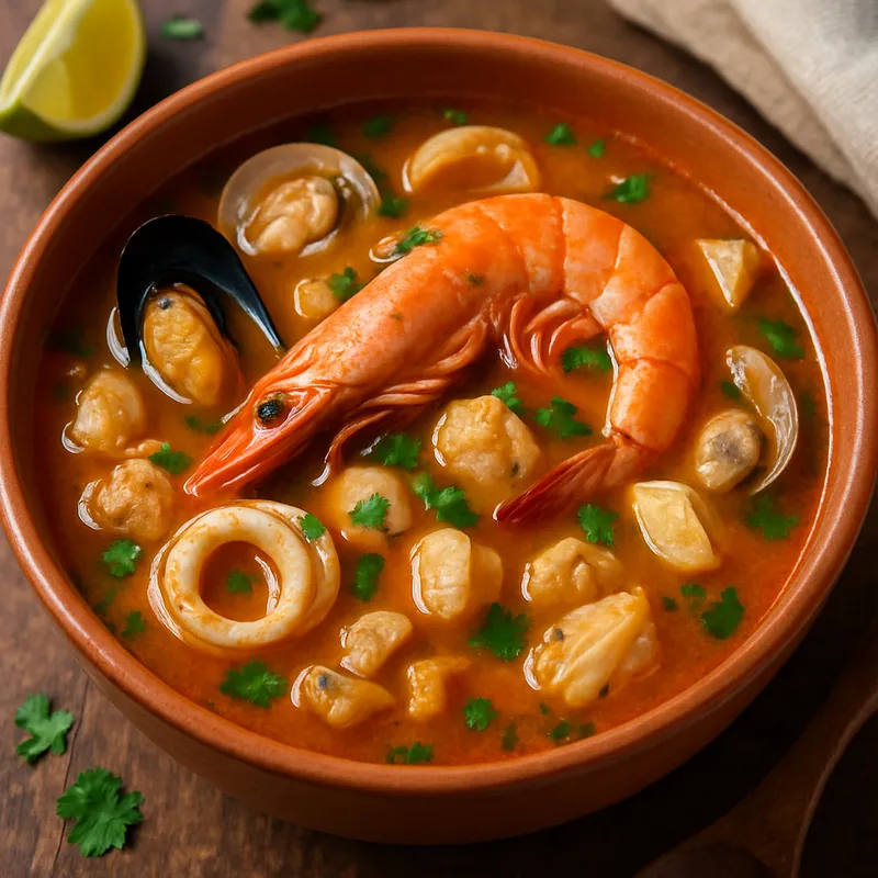 Caldo De Mariscos (Meeresfrüchtesuppe)
