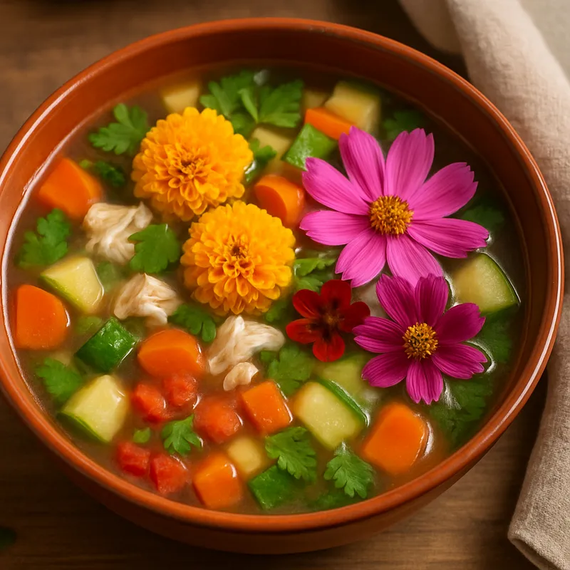 Caldo Xochitl (Blumenbrühe)