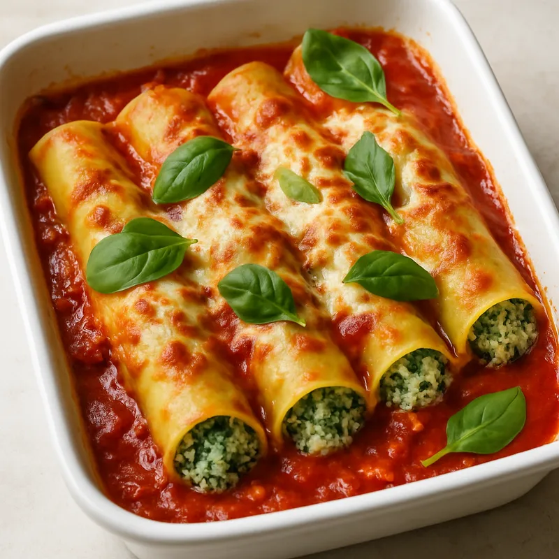 Cannelloni mit Spinat und Ricotta