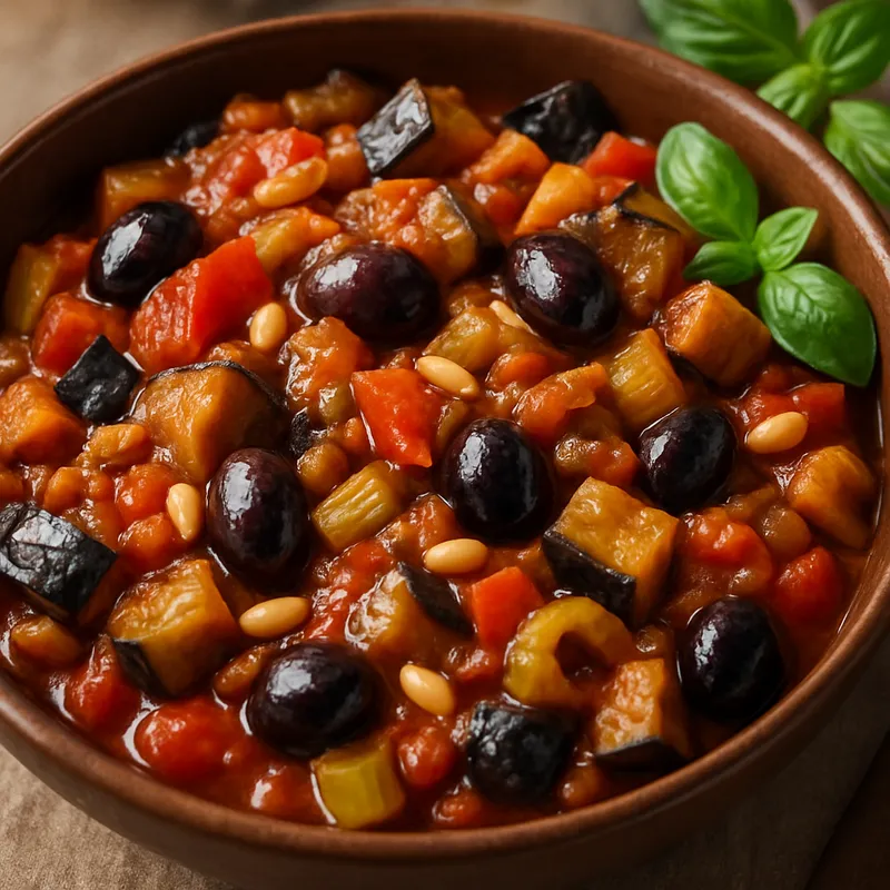 Caponata Siciliana (Sizilianisches Auberginenragout)