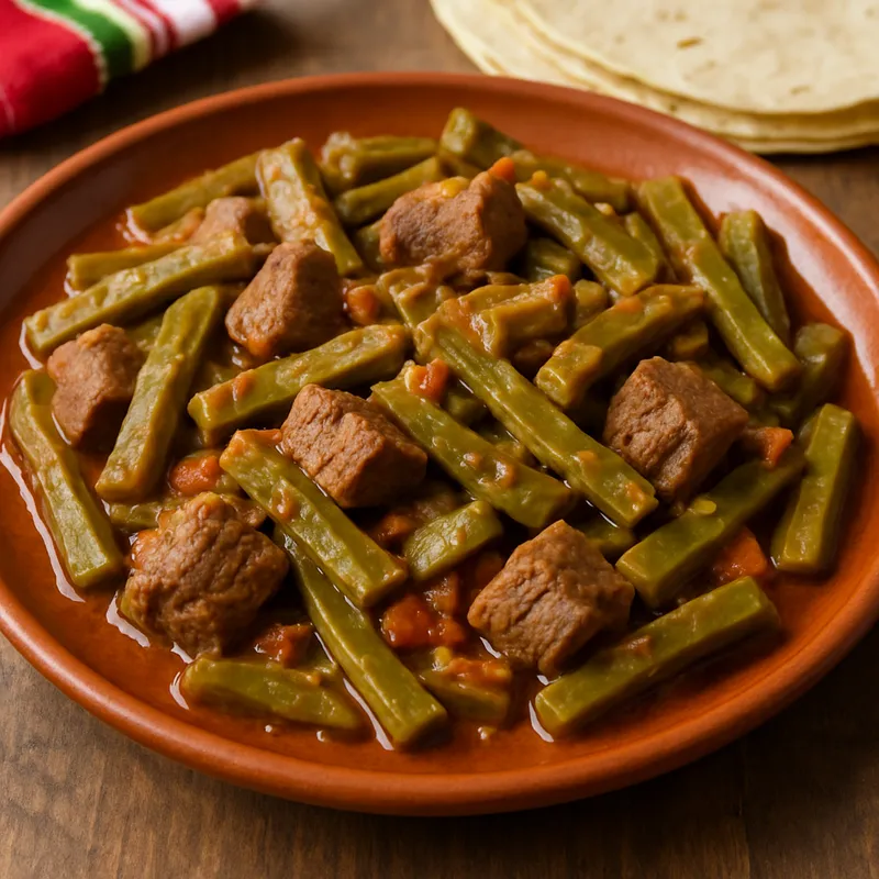 Carne con Nopales (Rindfleisch mit Kaktus)