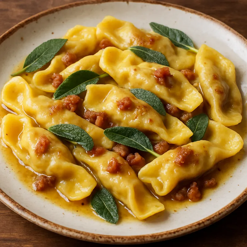 Casoncelli alla Bergamasca (Gefüllte Pasta auf Bergamasker Art)